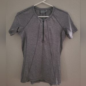 ATHLETA UPF Womens Gray Zip Up Tee Small